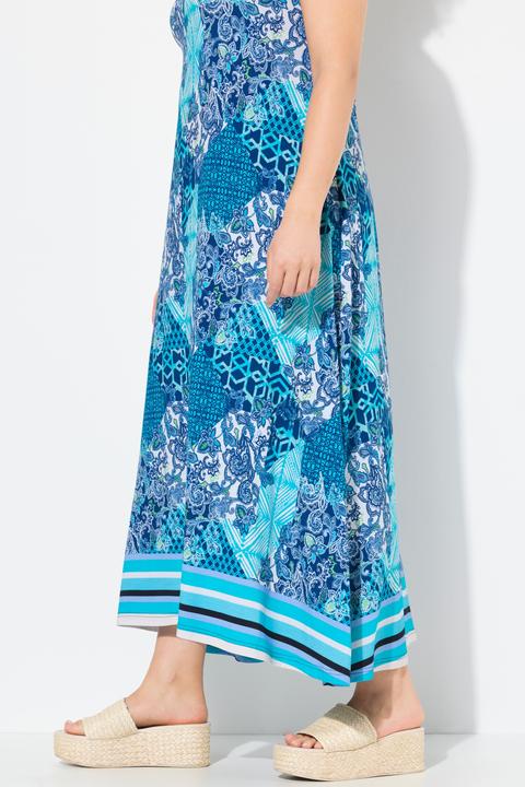 Produktbild Ulla Popken Maxikleid, Patchdruck, A-Linie, V-Ausschnitt, ärmellos (42, 44)