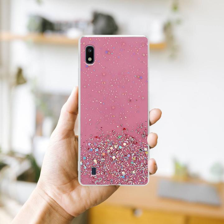 Actual product image Cadorabo TPU cover sparkling glitter (HTC One M10, Samsung Galaxy A10)