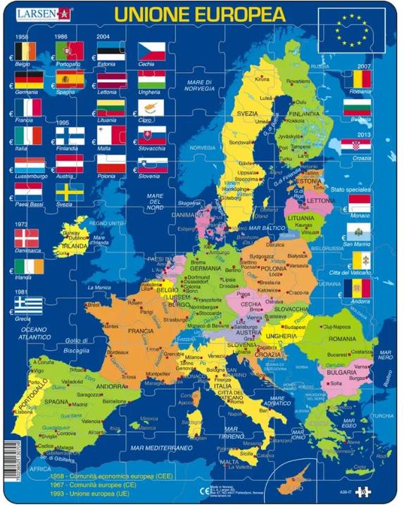 Larsen Frame Puzzle - European Union (Italian) (70 pieces)