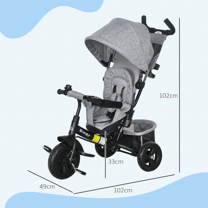 Produktbild Homcom Kinderdreirad Polyester, Metall Grau