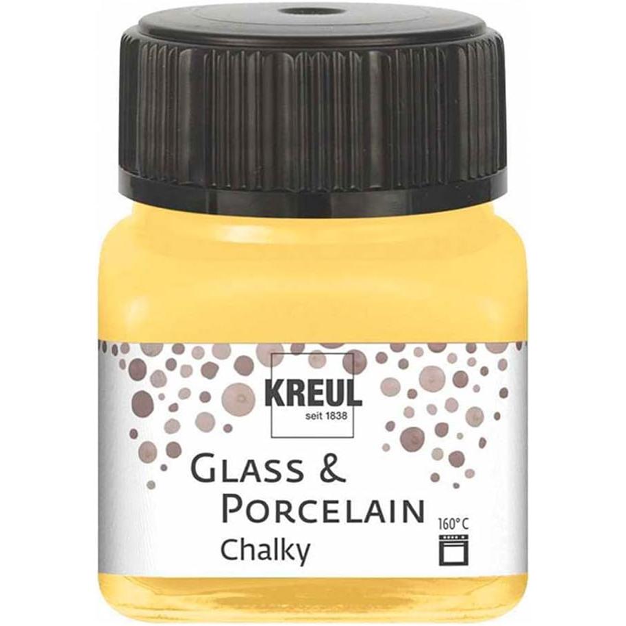 Kreul, Künstlerfarbe + Bastelfarbe, Porzellan- und Glasfarbe (Yellow Safran, 20 ml)