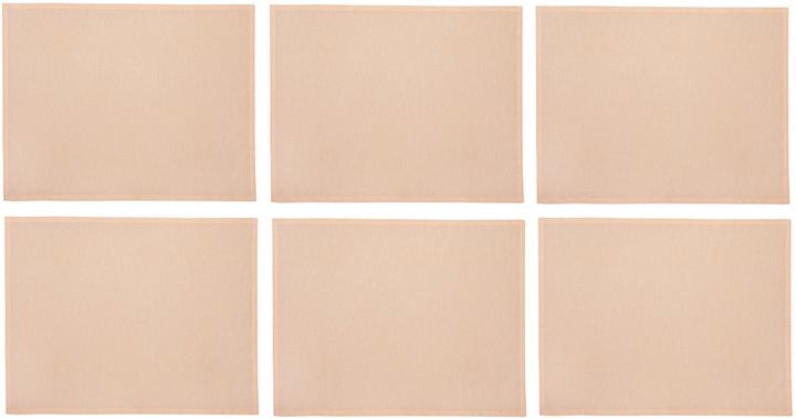 Urbanara Tischset Tolosa, 6 Stück, 38 cm x 50 cm, Pfirsich (6 pcs, 50 x 38 cm)