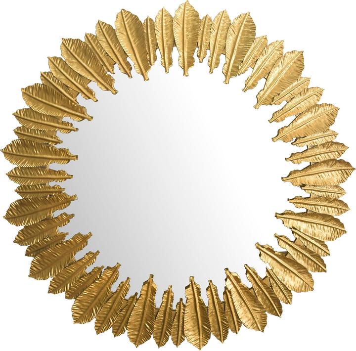 Produktbild FineBuy Wandspiegel Flurspiegel Federn Metall 68 cm Spiegel Flur Hängespiegel (68 x 68 x 3 cm)