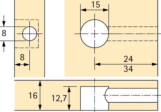 Actual product image Hettich Rastex 15 eccentric connecting fitting (Connection fitting, 1 pcs.)