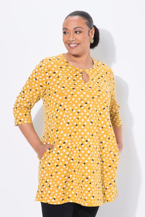 Produktbild Ulla Popken Longshirt, Punkte, A-Linie, Rundhals, 3/4-Arm (58)