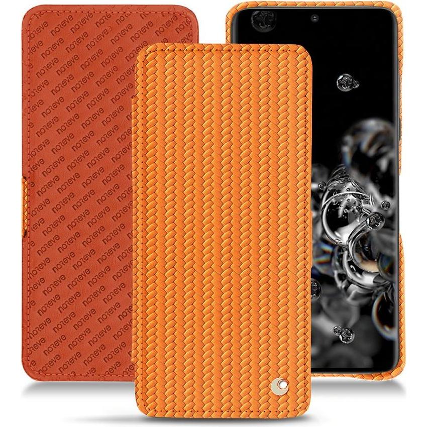 Noreve Lederschutzhülle horizontal (Samsung Galaxy S20+ 5G), Smartphone Hülle, Orange