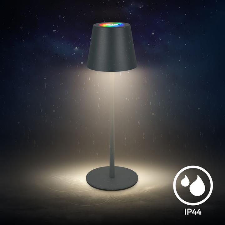 Actual product image Briloner Accu LED table lamp with charging dock, RGB, stepless dimmable (300 lm)