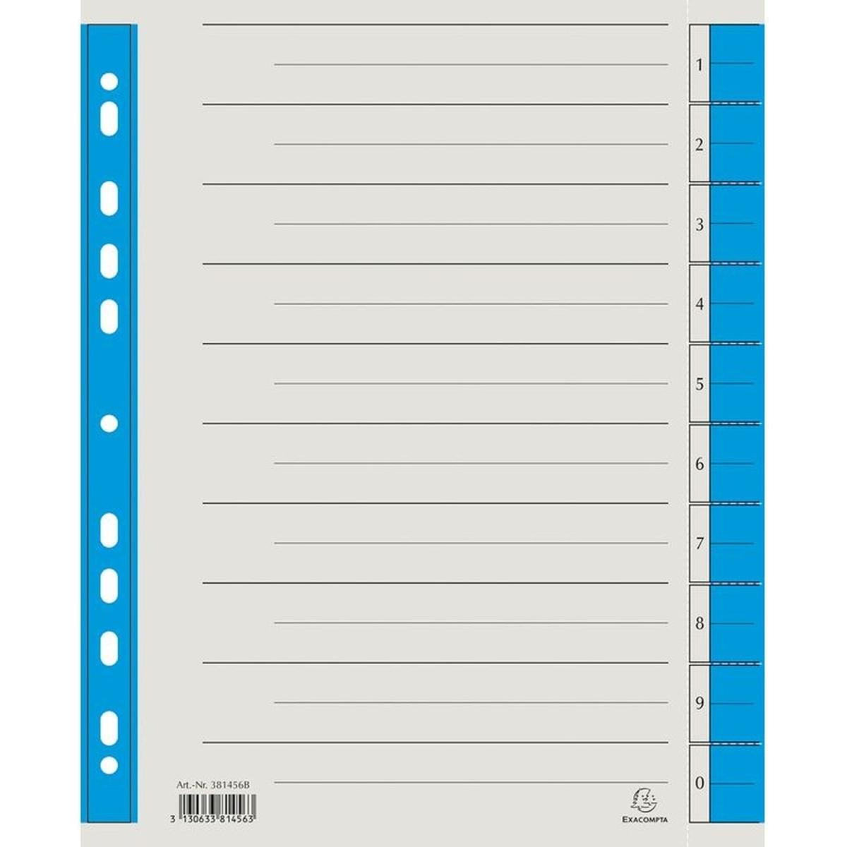 Exacompta, Ordner Zubehör, Trennblatt A4 230g/qm Karton (RC) VE=100 Stück blau