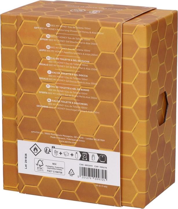 Immagine prodotto Apivita Eau De Toilette Bee My Honey 100ml con Gel Doccia Bee My Honey 250ml in omaggio
