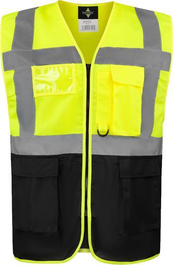 Actual product image Korntex Comfort Warnweste „Hamburg“ - Multifunktional - Signal-Gelb/Schwarz - XXL (XXL)