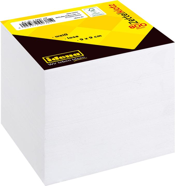 Produktbild Idena Zettelklotz 9x9cm 800 Bl. lose weiss FSC-Mix (9 x 9 cm)