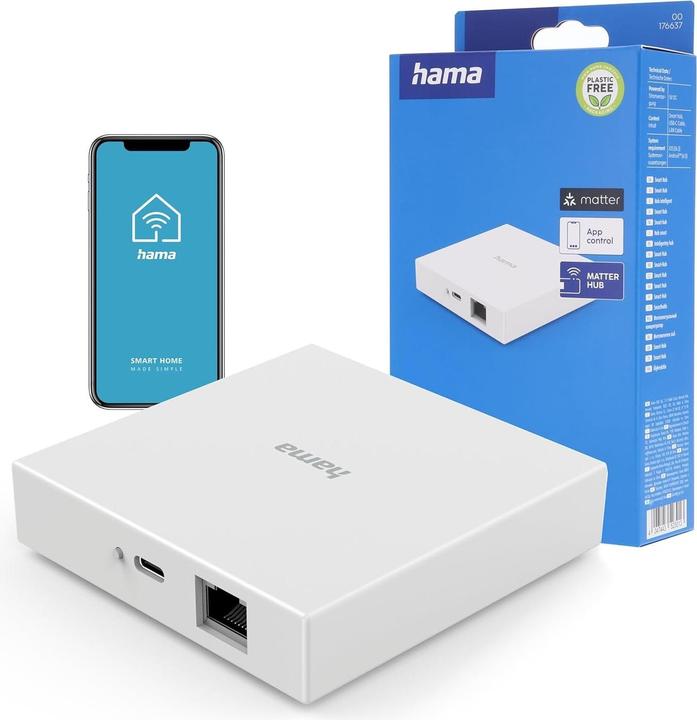 Produktbild Hama Smart-Home-Hub, Matter, Zigbee, Thread, für Sprach-/Appsteuerung (00176637)