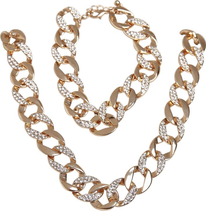 Produktbild Urban Classics Basic Diamond Necklace And Bracelet Set (100% Zink Legierung, Array 100% Glas)