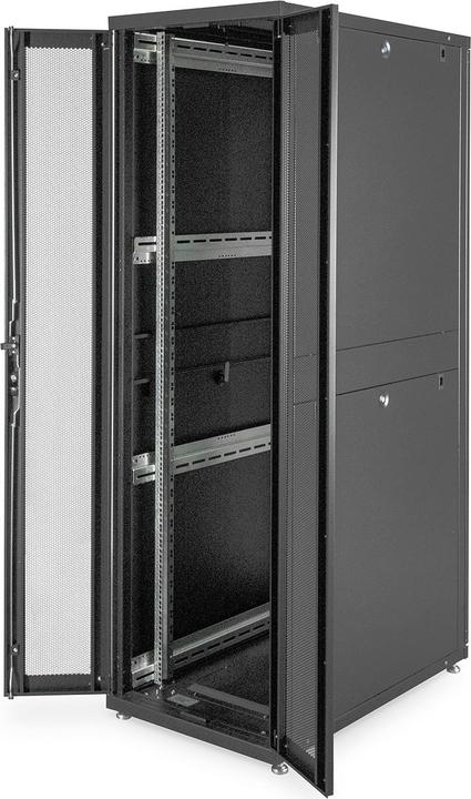 Produktbild Digitus Serverschrank 48,3cm 19Zoll 42HE schwarz RAL9005 1970x600x1000mm perforierte Tuer inkl.28x Montag... (42 HE, 19 Zoll Rack)