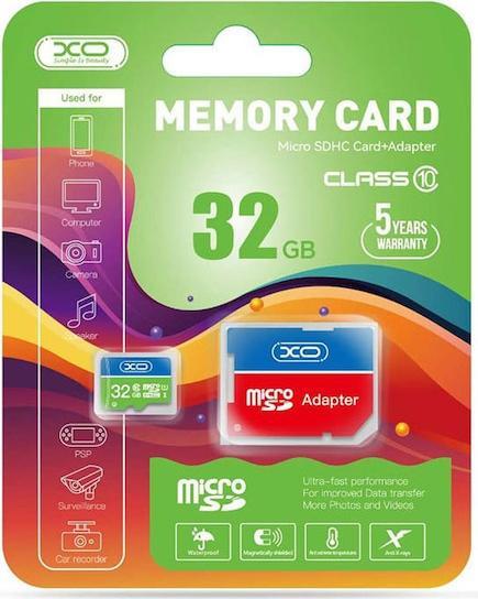 Actual product image xO memory card 32GB microSDHC cl. 10 + adapter (32 GB, microSDHC, UHS-I)