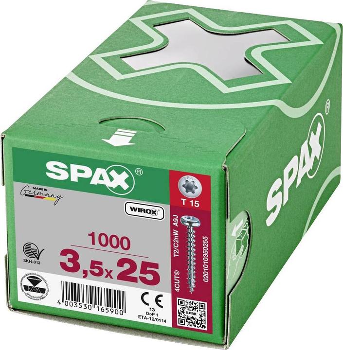 Image du produit Spax Vis pour panneaux d'aggloméré PH T15 3,5x25 mm (1000 Vis par pièce)