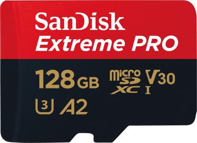 Actual product image SANDISK Extreme PRO UHS-I V30 (128 GB, microSDXC, U3, UHS-I)