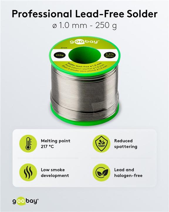 Produktbild Goobay Profi-Lötzinn bleifrei, ø 1,0 mm, 250 g (Lötzinn)