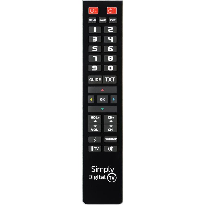 Superior Simply Digital TV 2in1 Universal-Fjernbetjening Med Store Taster Til 2 Apparater (Universal Fernbedienung), Fer...
