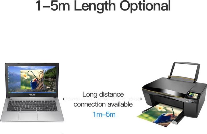Produktbild Vention USB 2.0 Kabel Typ A-B, schwarz - 2m (2 m, USB 2.0)