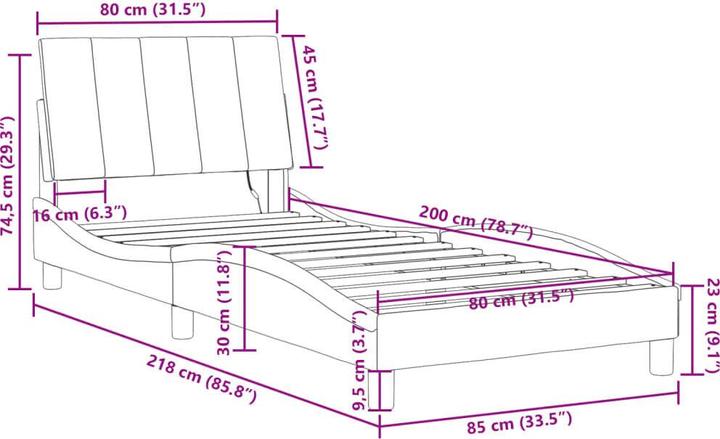 Image du produit vidaXL Bettgestell (80 x 200 cm)