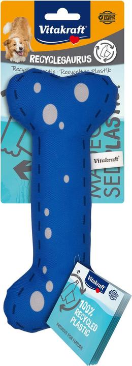Vitakraft Giocattolo per cani Dino bone, 23 cm, blu reale (Gioco da masticare per cani)