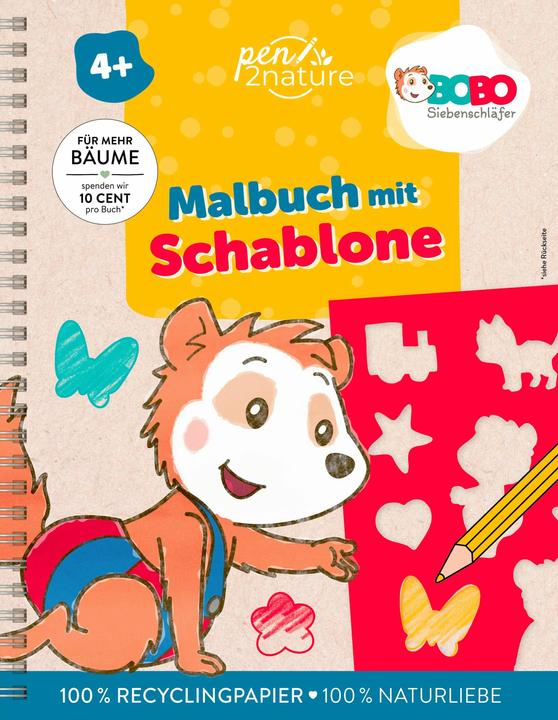 Actual product image Bobo Siebenschläfer Malbuch mit Schablone. Zeichnen und Malen für Kinder ab 4 Jahren