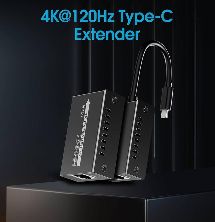 Produktbild PremiumCord USB-C na HDMI extender přes patch kabel Cat5e/6/6a 4K@60Hz na 60m (Extender)