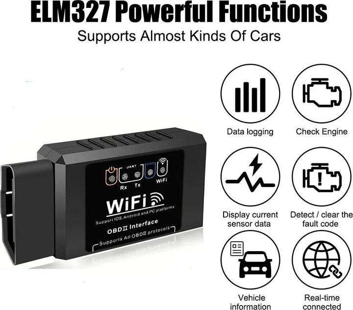 Produktbild Nikko Wifi ELM327 OBD2 V1.5 Auto Diagnose Code Scanner, Android/IOS/PC