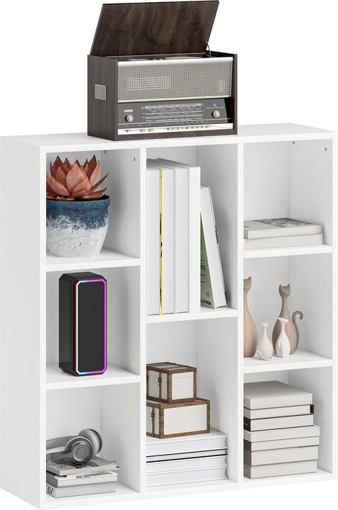 Produktbild Homcom Bücherregal Spanplatte Weiss (24 x 74.30 x 80 cm)