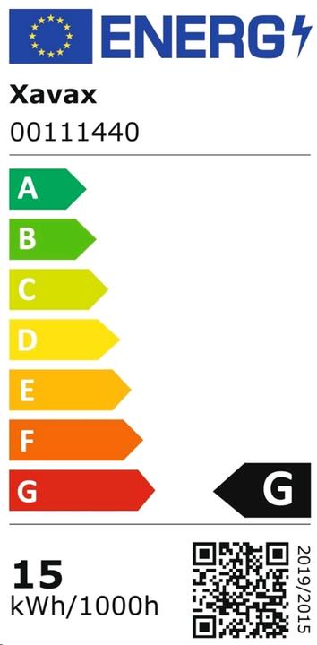 Energy Label Xavax Oven lamp (E14, 15 W, 33 lm, 1 x, G)