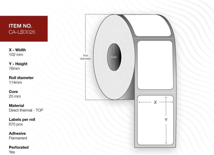 Capture Label 102x76, Core 25 (10.20 cm)