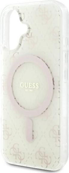 Image du produit Guess GUHMP16SH4DTEH iPhone 16 6.1" biały/white hardcase IML 4G Background MagSafe (Apple iPhone 16)