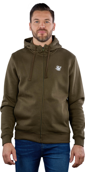 Image du produit Siksilk Sweat à capuche Kaki Essential Zip Through Funnel Hoodie (S)