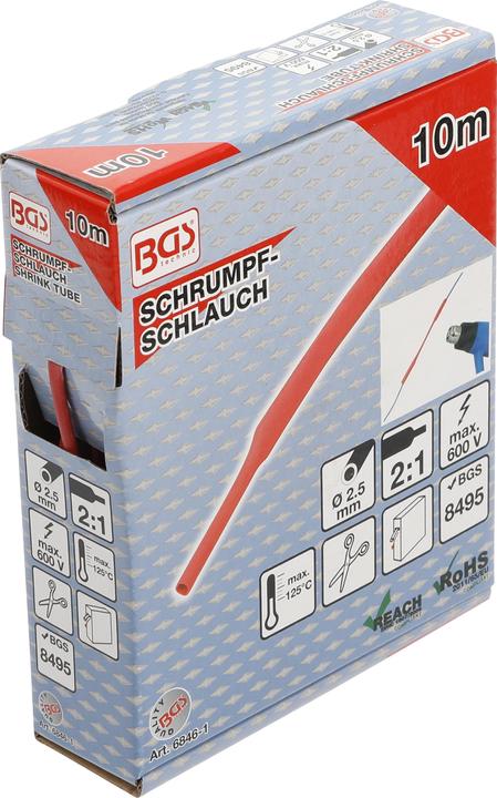 Immagine prodotto BGS Box gauine termorestringenti rosso Ø 2,5 mm 10 m (1 x)