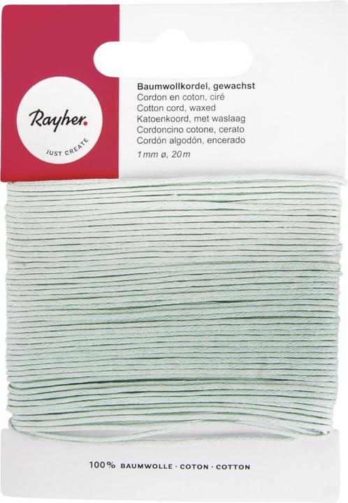 Image du produit Rayher Cordon de coton ciré bleu clair 20m