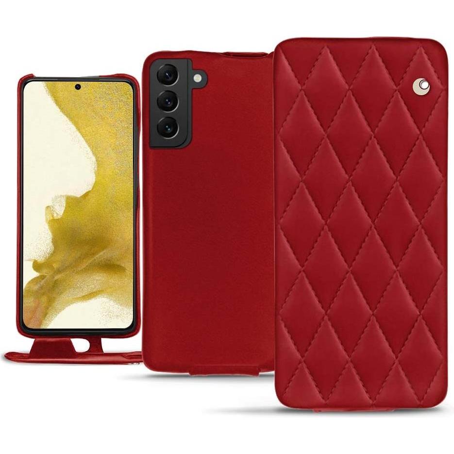 Noreve Lederschutzhülle vertikal (Samsung Galaxy S22), Smartphone Hülle, Rot
