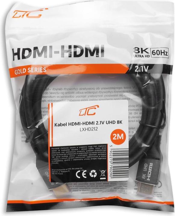 Actual product image Lasmex HDMI-HDMI cable (v2.1 | 8K | 2 m) black (2 m)