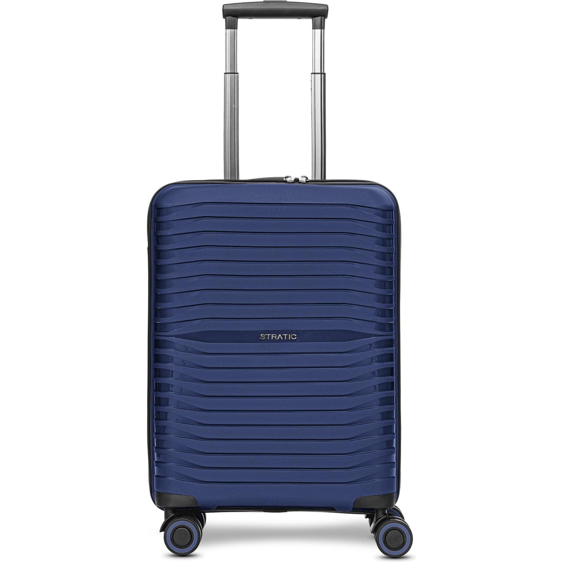 Stratic, Koffer, Shine 4 Rollen Kabinentrolley 55 cm, Blau, (34 l, Handgepäck (bis 50l))