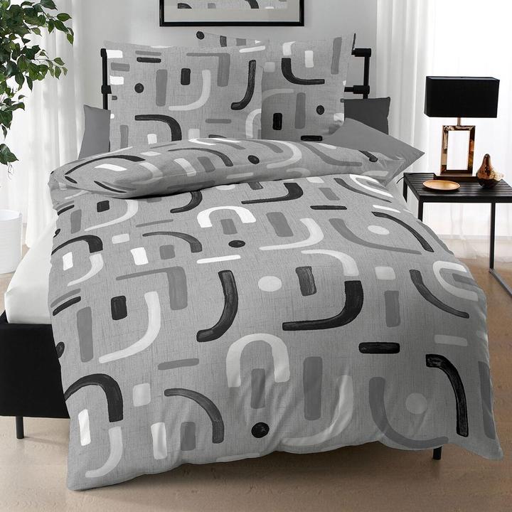Actual product image Kaeppel Biber Bettwäsche Elements grau (Bedding set, 155x220 cm + 80x80 cm)