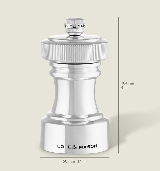 Produktbild Cole & Mason Pfeffer-Salzmühlen Set Hoxton versilbert 10.4x5.5x5.5 cm (Pfeffer, Salz)