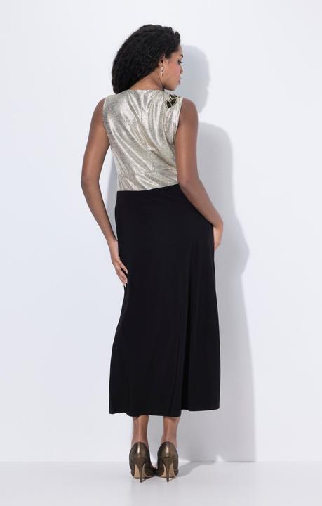 Immagine prodotto Ulla Popken Maxi abito dal taglio smanicato con glitter, ricami e scollo a V (54)