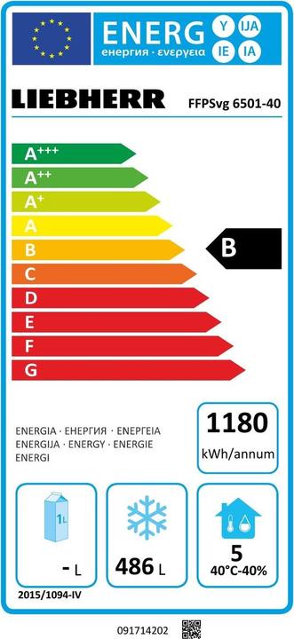 Label énergétique Liebherr FFPSvg 6501/924 (Autonome, 486 l)