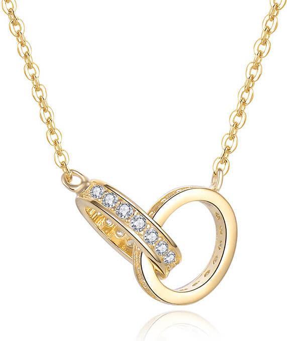 Beneto Gold-plated necklace with connected rings AGS1229 / 47-GOLD (L)
