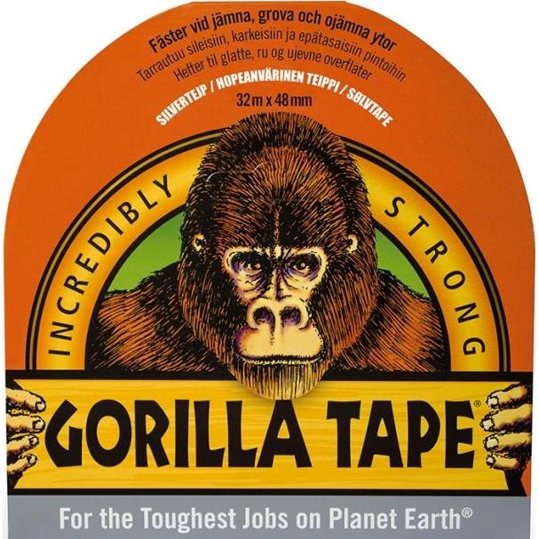 Gorilla, Klebeband, gaffatape 48 mm x 32 meter sølv
