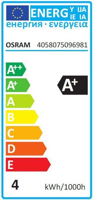Energy Label Osram Star (E27, 2.60 W, 210 lm, 3 x, F)