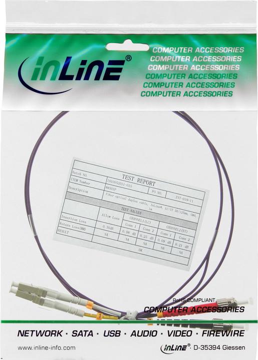 Produktbild InLine LWL Duplex Kabel LC/ST 50/125um OM4 15m (15 m)