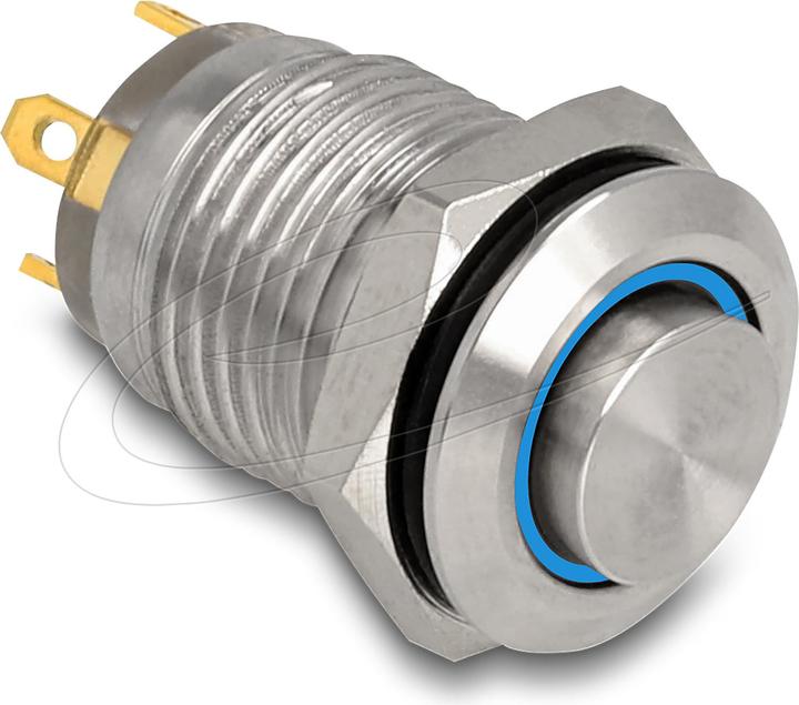 Immagine prodotto Delock Pulsante per installazione 12 mm 4 x connessione a saldare LED blu