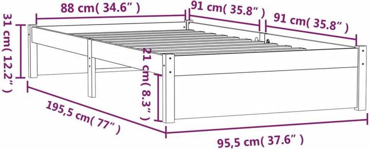 Image du produit vidaXL Bettrahmen (90 x 190 cm)