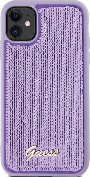 Immagine prodotto Guess GUHCN61PSFDGSU Custodia rigida per iPhone 11 / Xr 6.1" viola/viola Sequin Script Metallo (Apple iPhone 11)